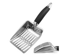 Cat Litter Box Scooper - Heavy Duty Metal Shovel, Easy Waste Collection | Comfortable Grip Handle Feature, Practical Pet Cleaning Tool For Living Room Bedroom Courtyard Cat House Litter Maintenance