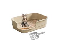 Cat Litter Box Semi-Enclosed Easy Clean with Scoop