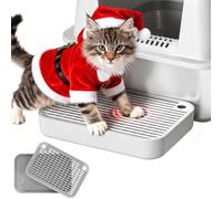 Cat Litter Box Step Ramp with Filter Function, Cat Step Pedal Stool for Self-Cleaning Litter Box, Easy to Clean, Anti-Tracking & Non-Slip,Ideal for Kitten & Elderly Cats,Gray