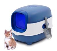 Cat Litter Box with Automatic Sand-Proof cage Sterilization and Deodorization Function With Litters Scoop Easy To Clean Enclosed Extra Large Cat Litter Tray Cats Pan Cats Litter Toilet