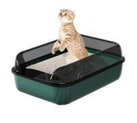 Cat Litter Box With Scatter Shield, Spacious Open Top Design, High Sided Litter Box With Large Cat Litter Box Featuring A Practical For Small To Large Cats, Convenient Pet Toilet Solution