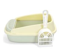 Cat litter box with shovel, easy cleaning, compact design, prevents odors; ideal for maintaining the hygiene of your pet.