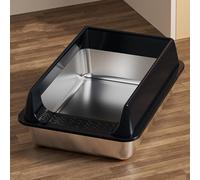 Cat Litter Boxes - High-Sided Kitten Litter Box with Scoop,Easy-Clean Pet Accessories for Large Medium Cat Balcony Terrace Apartment Garden