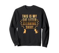 Cat Litter Cleaning Quote Gold Paw Cat Daily Chore Fun Sweatshirt