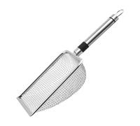 Cat Litter Collector with Sieve Holes, Stainless Steel Sifter Scoop for Easy Waste Collection, 11.22x3.94 inch for Daily Hygienic Cleaning- Silver