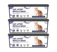 Cat Litter Easy Roll Refill Bags Cartridge Compatible with Litter Cat Genie Easy Roll Pail Refills, Odor Control, 3-Packs (75 Bags)