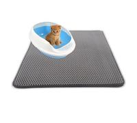 Cat Litter Mat Double, Litter Tray Mat, Velcro Detachable, Honeycomb Cat Litter Trapper, Waterproof NonSlip, Easy To Clean, Great for Kinds of Boxes and Litter (30x30cm,Grey)