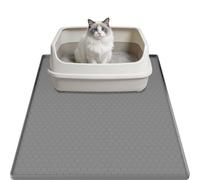Cat Litter Mat, Large 80x56cm Litter Tray Mat, Waterproof Silicone Cat Litter Tray Mat, Easy to Clean, Non-Slip, Odorless Litter Mat, with Raised Edges Cats Feeding Mat