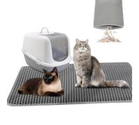 Cat Litter Mat Large 90x60cm Double Layer Honeycomb Design, Waterproof Litter Tray Mat, EVA Material BPA-Free, Soft on Paws, Washable & Non-Slip for Multiple Cats