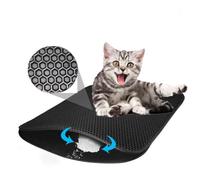 Cat Litter Mat Litter Trapping Mat, Honeycomb Double Layer Design Waterproof Urine Proof Trapper Mat for Litter Boxes, Easy Clean Scatter Control (20" X 16" Inch)