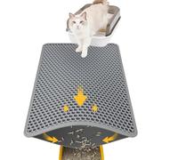 Cat Litter Mat, Litter Tray Mat 30 X 45 Cm, Large Litter Mat Foldable, Honeycomb Double Layer Design, Nonslip,Waterproof and Urine Proof Litter Mat,Scatter Control, Less Waste,Easier to Clean(Gray)