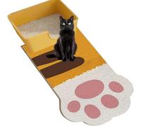 Cat Litter Mat Rug with Non-Slip Bottom,Large Litter Trapping Mat for Litters Scatter Control,Pets Feeding Pad Rug,Waterproof Easy Cleaning (Yellow,50x80cm)