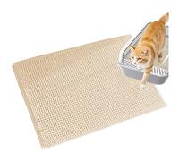 Cat Litter Matt 59 x 23 in, Cat Litter Rug Super Soft for Cat's Paws Cat Mat Machine Washable,beige