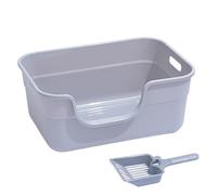 Cat Litter Pan - Extra Large & Deep, Anti-Spillage Open Top Design for Rabbits, Kittens, and All Cat Sizes, Pet Supplies Included