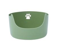 Cat Litter Pans Open Cats Tray with High Sides Durable Nonstick Anti Splashing Cleaning Bath Basin Large Space(Green)
