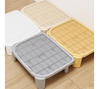 Cat Litter Ramp for Kitten Litter Box,9cm High Footboard Double Layer Cat Litters Step Tray Litters Trapper with Filter Function,Easy Cleaning (White)