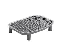 Cat Litter Ramp for Senior Cats Washable with Sand Function Very Sturdy Structure Backrest Reinforcements, Gray