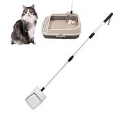 Cat Litter Scoop, 105CM Long Handle Back Metal Pet Litter Scoop, Stainless Steel Non-Stick Heavy Duty Cat Litter Scooper Cat Litter Chicken Poop Sifter Scoop, Adjustable Handle Chicken Coop Rake