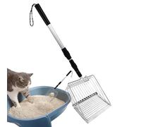 Cat Litter Scoop - 106 x 14 cm Long Metal Handle, Removable Sand Strainer, Adjustable Pet Waste Cleaner, Replaceable Poop Head, Ergonomic Handle, Pet Hygiene Outdoors, Comfort for the Garden