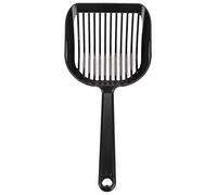 Cat Litter Scoop 5mm Spacing Filtering Design Ergonomic Handle Cat Poop Shovel Scooper for Box Black 10.2x4.6x1.4in