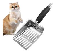 Cat Litter Scoop - Basics Litter Deep Scoop With Holder | Stainless Steel Litter Box Cleaning Tool | Durable Cat Litter Cleaning Shovel For Bedroom | Cat Waste Scoop For House And Balcony (Black)