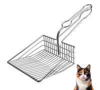 Cat Litter Scoop - Extra Large Heavy Duty Metal Kitty Litter Scoop, Premium Stainless Steel Cat Poop Scooper, Durable Sifting Shovel with Long Handle for Easy Cleanup, Best cat Scooper for Litter Box