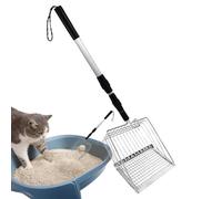 Cat Litter Scoop - Long Handled Scoop, Cat Litter Pooper Scoop, Adjustable Cat Litter Scoop with Fine Mesh, Retractable Waste Remover for Multi-Cat Households, Robust Cat Litter Tray Cleaning