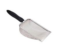 Cat Litter Scoop - Non-Stick Coated Metal, Pooper Scooper for Litter Box | Fine Sand Sifter Shovel with Curved Design, Ergonomic Litter Box Scooper for Kitty Waste Cleanup, Deep Shovel for Poop Siftin
