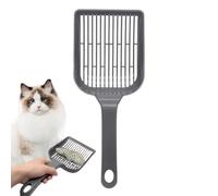 Cat Litter Scoop, Poop Tray Sifter, Pet Waste Shovel, Hangable Design with Deep Tray, Pressure Abs Material, Travel Rv Park Use, 31.5x12.6x4.8cm/12.4x4.96x1.89 Inches, 83g, Gray 1 Piece