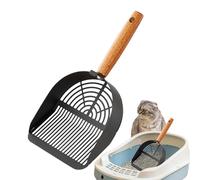 Cat Litter Scoop - Stainless Steel Cat Poop Scooper, Heavy-Duty Sifting Tool | Ergonomic Long Handle Design With Reinforced Metal Mesh, Sturdy Angled Shovel Head, Smooth Grip Structure, Pet