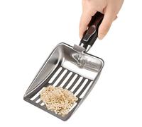 Cat Litter Scoop - Stainless Steel Poop Cleaning Tool, Ergonomic Long Handle Design, Wide Slot Sifter, Easy Grip Comfort, Pet Waste Accessory for Multi Cat Homes and Indoor Spaces, 25.5x10.7x3.5cm