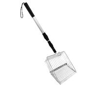 Cat Litter Scoop With Long Handle - 1 Adjustable 22" To 42" Chicken Coop Litter Scooper, Metal Pooper Sifter, Chicken Coop Sand Scooper, Sturdy Pet Care Tool, Chickens Coops Accessories