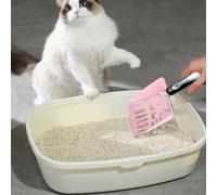 Cat Litter Scooper, Metal Kitten Pooper Shovel Household Practical Premium Kitten Sifter for Cat, Ergonomic Stainless Steel Litter Scoop for Toilet, Litterbox, Outdoors, Indoors Training (Pink)