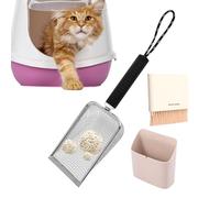 Cat Litter Scooper - Steel Cat Box Scoop,Space-Saving Smooth Sifter Accessories Supplies Pooper Cleaning Tool for Kitten Pet Trash Management