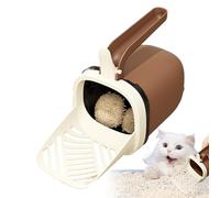 Cat Litter Scooper with Holder | Portable Waste Can Litter Scoop | Poop Shovel with Trash Bag Holder | for Cat Pet Chicken Hamster Dog Toilet Indoor Travel Apartment Outdoor
