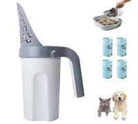 Cat Litter Scooper with Trash Container - 2026 New Portable Large Capacity Detachable Cat Litter Scooper, No-Touch Cat Sand Cleaner Tool Kit，4 Rolls