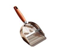Cat litter shovel, cat poop shovel, stainless steel shovel, specialized tofu sand fine hole cat metal large mineral sand shovel (Silver stainless steel, circular hole)