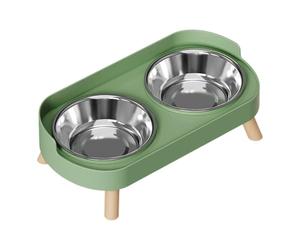 Cat Litter Table - Raised Feeding Station with 2 Stainless Steel Bowls, Capacity 400 ml | Puppy Dog Food Containers, Indoor and Outdoor Use for Home Apartment Bedroom Living Room Garden Patio