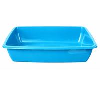 Cat Litter Tray, 42 cm, Blue Stackable Design, indoor outdoor use Sturdy, Deep & Easy to Clean - Stackable & Odour-free Litter Tray (Blue)