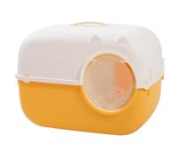 Cat Litter Tray Box Detachable Cat Litter Box With Lid And Cat Litter Scoop Enclosed Cat Litter Box Easy Clean No Smell Litter Box For Cats(Yellow)