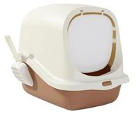 Cat Litter Tray Box Large Space Cat Litter Box With Lid And Cat Litter Scoop No Smell Detachable Cat Toilet Easy To Clean Litter Box For Cats(White)