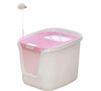 Cat Litter Tray Box Open Top Kitty Litter Box With Toy And Plastic Cat Litter Scoop Easy To Clean Cats Litter Box Litter Box For Cats(Pink)