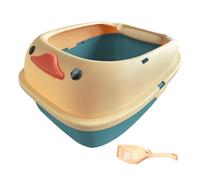 Cat Litter Tray Box - Open Top Laarge Cat Litter Tray | Cat Litter Pan, Cat Litter Container for Poop, Cat Pan, Litter Container with Scoop, High Sided for Cats and Small, Medium, Largge