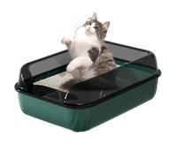 Cat Litter Tray Box, Semi Closed Cat Litter TrayLarge Cat Litter Box With Scatter Shield, Cat Open Top Litter Tray, High Rim Cat Litter Pan For Adult Cat Kitty 35x51x17cm