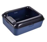 Cat Litter Tray Cat Litter Box Open Removable, Easy To Clean Semi-Closed Litter Box With Scoop For Cats And Small Dogs Kitty Litter Tray(Blue,50x38x22cm)