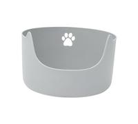 cat litter tray， Cat Litter Pans Open Cats Litter Tray with High Sides Durable Nonstick Anti Splashing Cat Cleaning Bath Basin Large Space,(Gray)