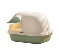 Cat litter tray, Cat Litter Tray, Large Corner Box Enclosure with Front Door Flap and Scoop, Hooded Kitty(Green One Size,Green)