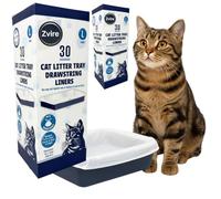 Cat Litter Tray Drawstring Liners 30 Pack - 2 Pack (60 Total) | Large Cat Tray Liners with Drawstring | Easy Clean, Leak-Proof, Hygienic Waste Disposal | Fits Trays Up to 55cm Zvire