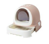Cat Litter Tray, Enclosed Potty, Hooded Box, Drawer Type Toilet with Handle(Bruin One Size,Bruin)
