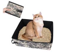 Cat Litter Tray Foldable Cat Litter Box Cat Toilet on the Car, Travel Lightweight Cat Litter Box Kitten Litter Tray, Foldable Cat Tray for Pet Carrier (Camouflage)